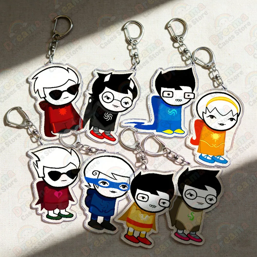 Homestuck Keychain Dave Strider Karkat Vantas Dirk Strider Jake English John Egbert Vriska Serket Eridan Ampora Acrylic Keychain