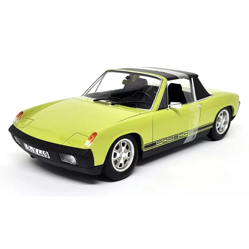 Rare 1:18 Scale Volkswagen Porsche 914 Cyan Alloy High-end Classic Sports Car Model Collection Metal Ornament Hobby Holiday Gift