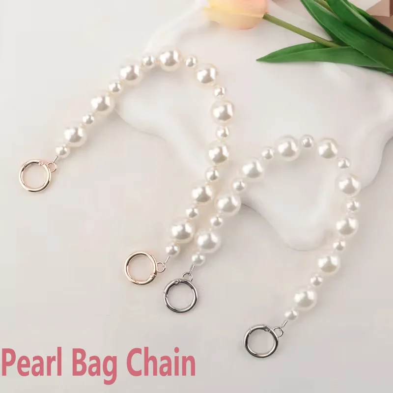 

Pearl Bag with Handbag Chain Hand Carry Short Shoulder Strap White Large Pearl Mobile Phone Chain Lanyard Diy Extension Chain