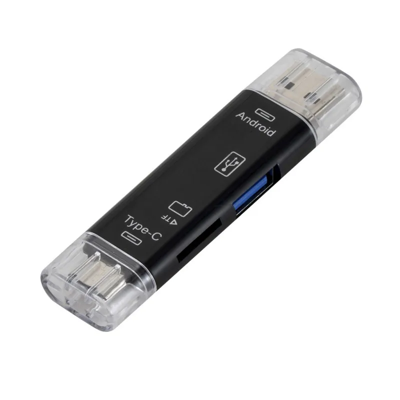 Type C & Micro USB & USB 3 In 1 High-speed Universal OTG TF Card Reader for Android Phone Computer