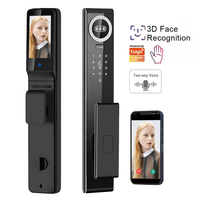 Waterproof Security Digital Electronic Fingerprint Handle Wifi Tuya Smart Door Lock With Camera Outdoor Gate For Homes Hotels