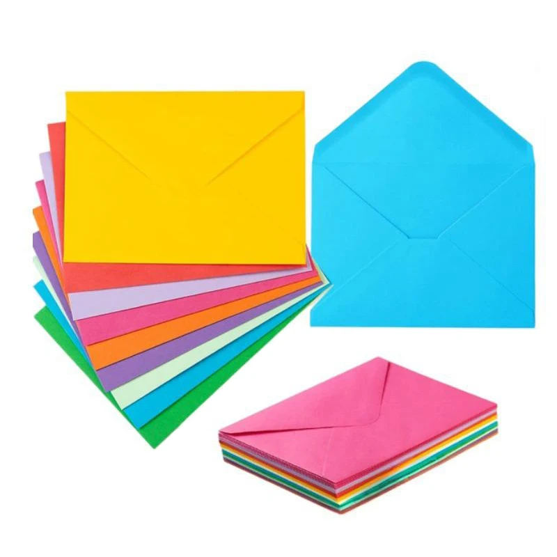 50PCS Paper Envelope 18.4x13.34cm Small Gift Envelope for Party Invitation Letter Color Paper Envelope Business Office Supplies