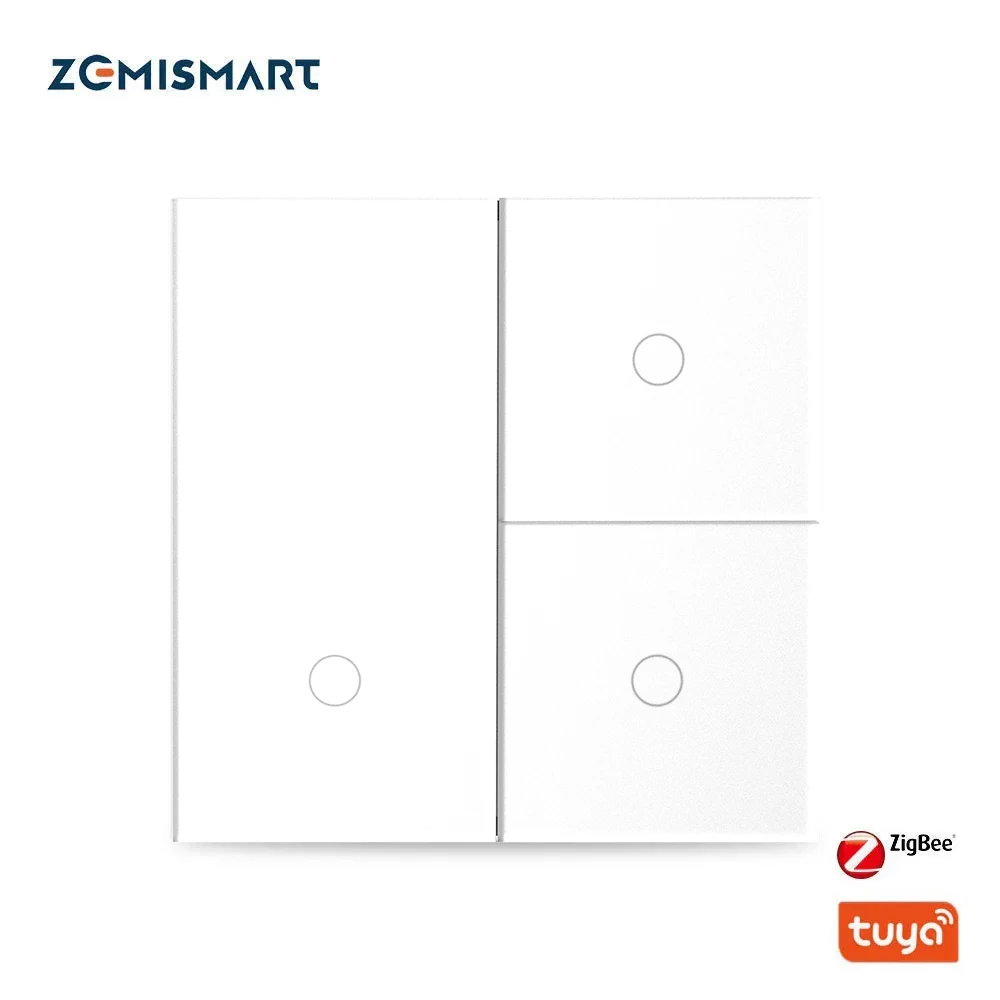 Zemismart Tuya Zigbee Smart Switch EU Anti-fingerprint Tempered Push Button Interruptor Homekit Alexa Google Home Control