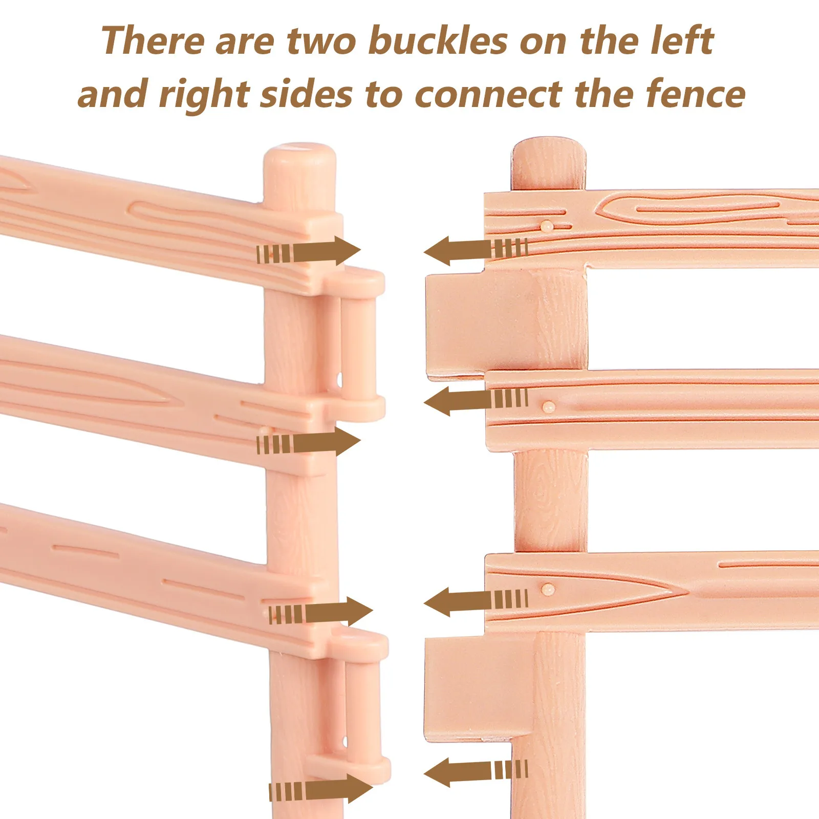 

50Pcs Beige Corral Fencing Playpen for Critter Scene Crafting Creative Play Farm Setup Develop Imagination Parent-Child