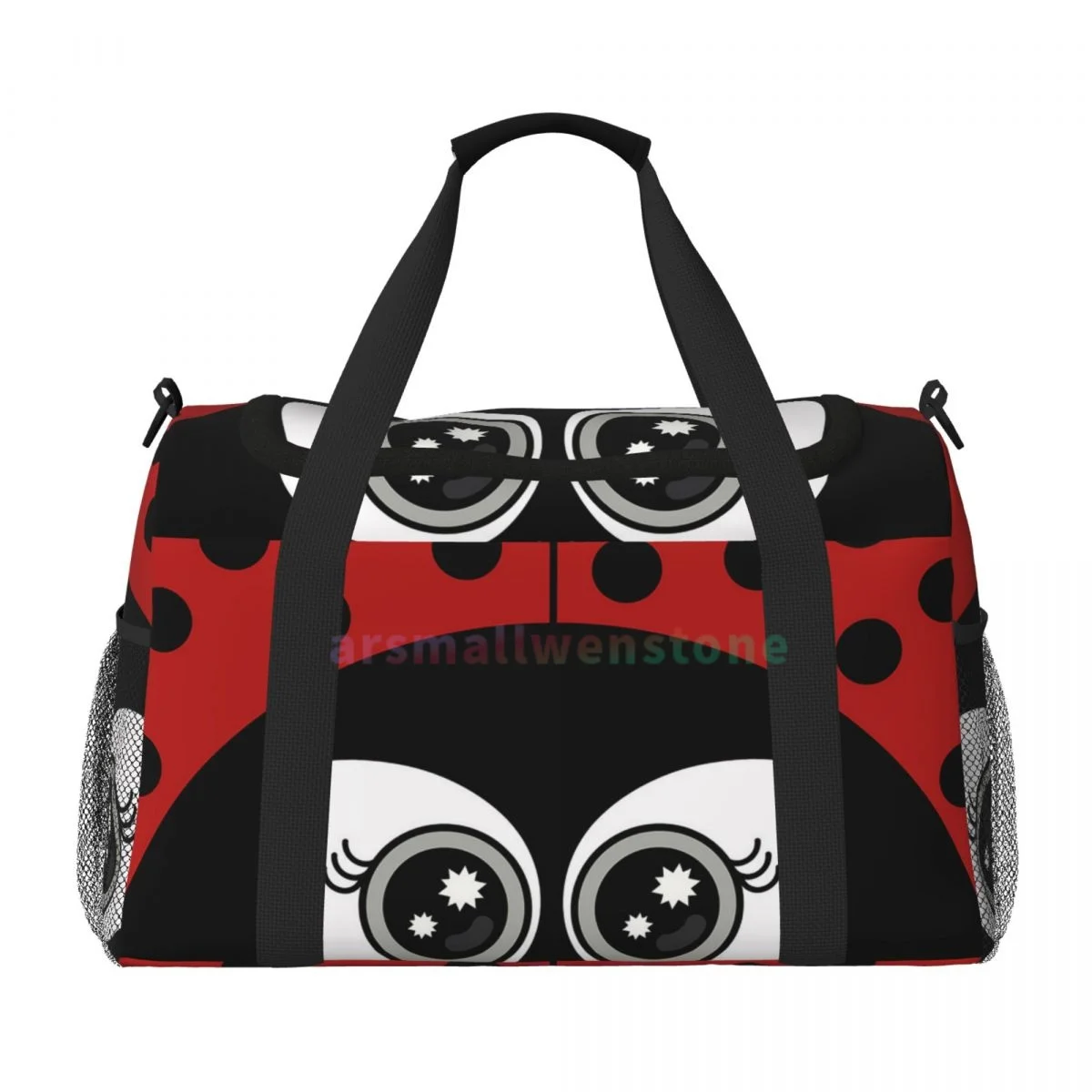 Cute Cartoon Ladybug Travel Duffel Bags Sport Gym Yoga Luggage Bag Personalized Weekender Bag with Shoulder Strap