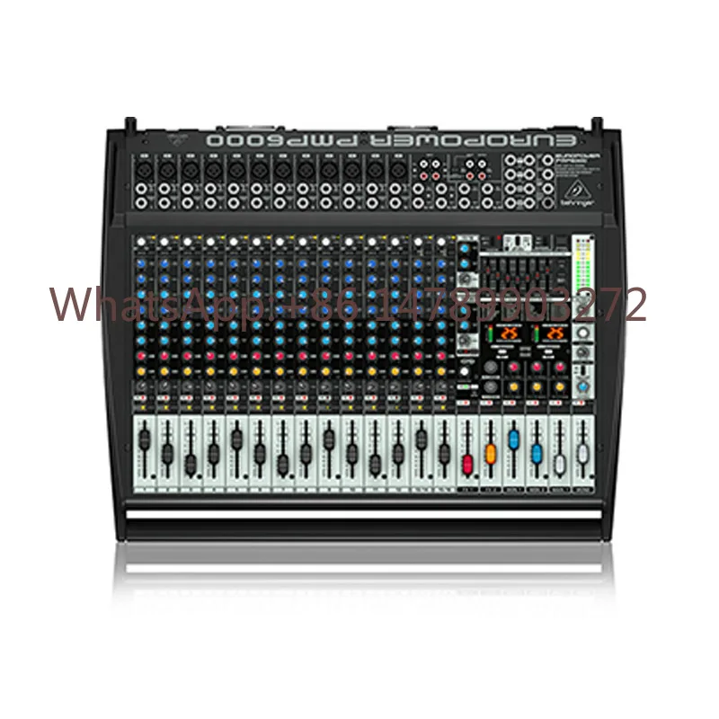 Mezclador Activo Profesional Behringer PMP6000 de 4 Canales Estéreo, Consola de Sonido con Procesador de Efectos Estéreo de 24 bits para Grabación