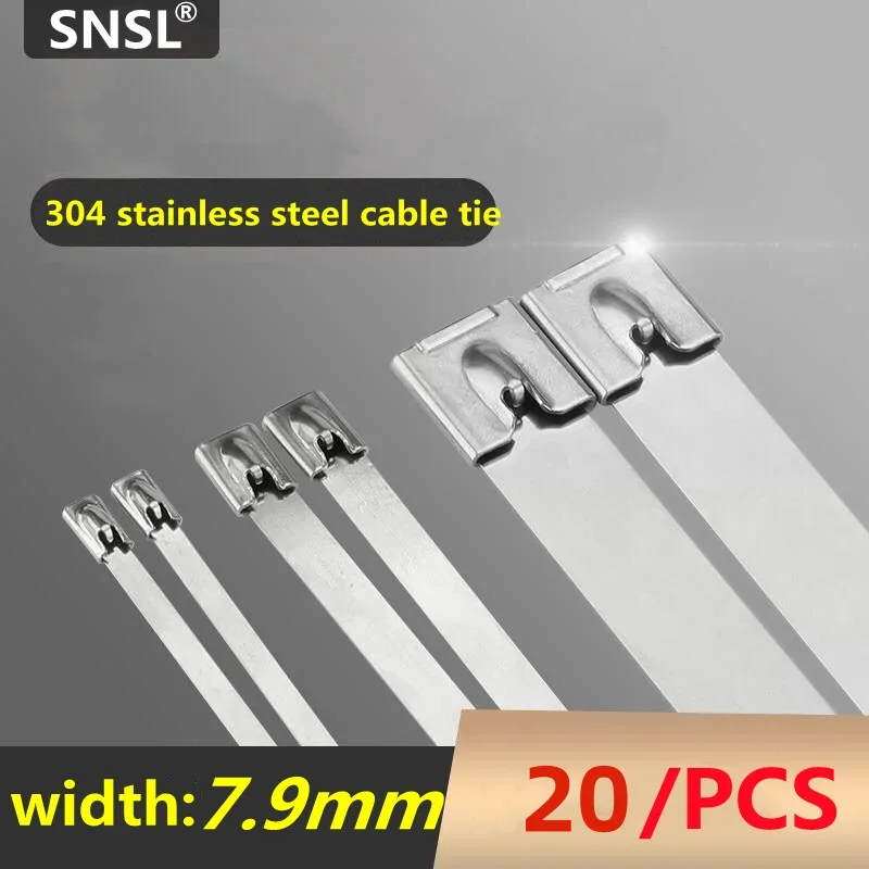 

stainless steel wire rope tie, metal tie, winding exhaust pipe tie, wiring accessory tie20PCS/bag