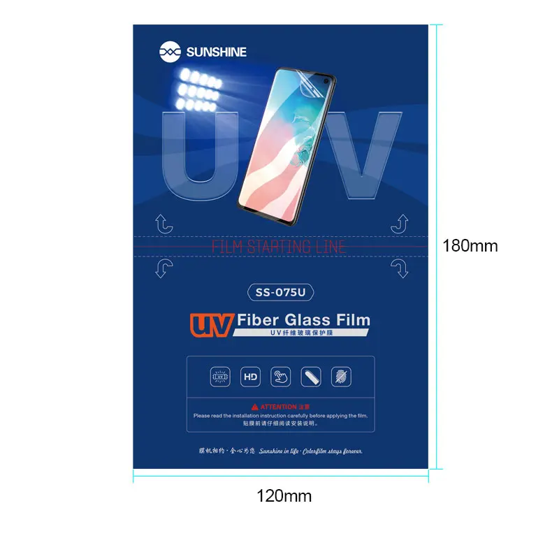 For SUNSHINE SS-075U UV Fiber Glass Film Screen Protector UV Hydrogel Film Sheets for All Brand Mobile Phone