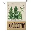 HOMETITUTE Welcome Pine Hummingbird Garden Flag 12x18 Inch Burlap jjp