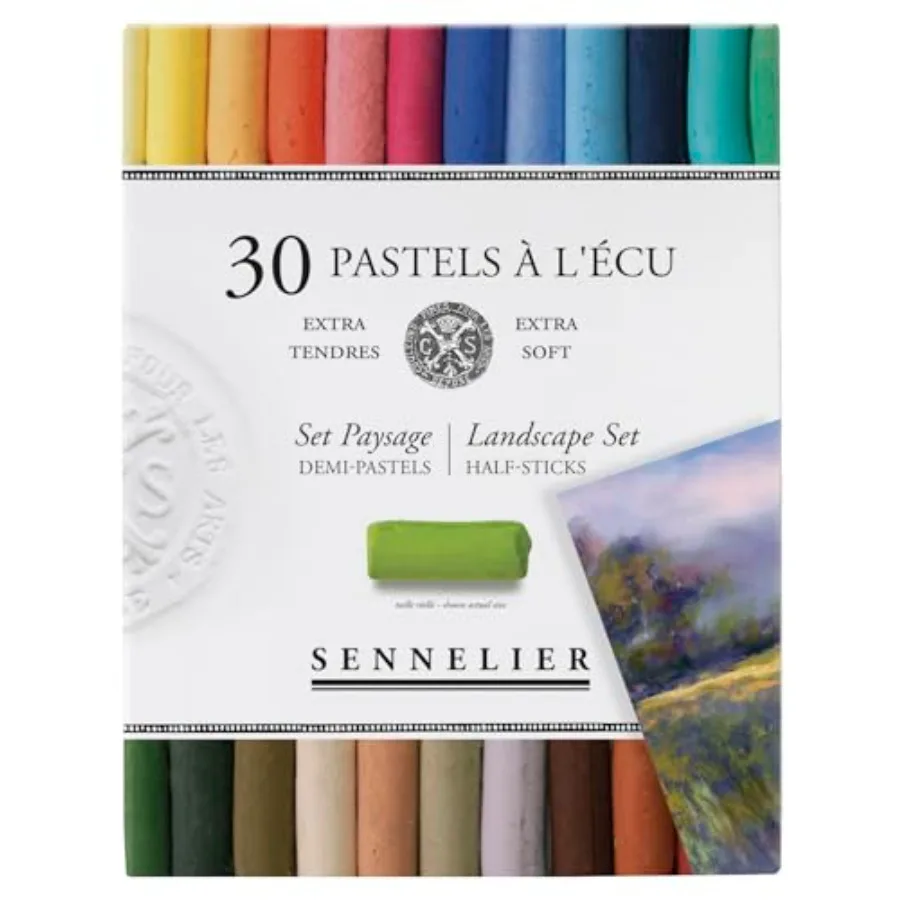 

Extra-Soft French Half Pastel Landscape Professional Artist Box Set, 30-Colors