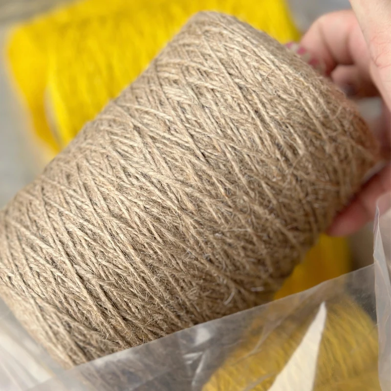 

500 г льняная ручная вязка крючком, 100% льняная пряжа, тканая ровинтинг-нитка, натуральная органическая чистая льняная толстая пряжа