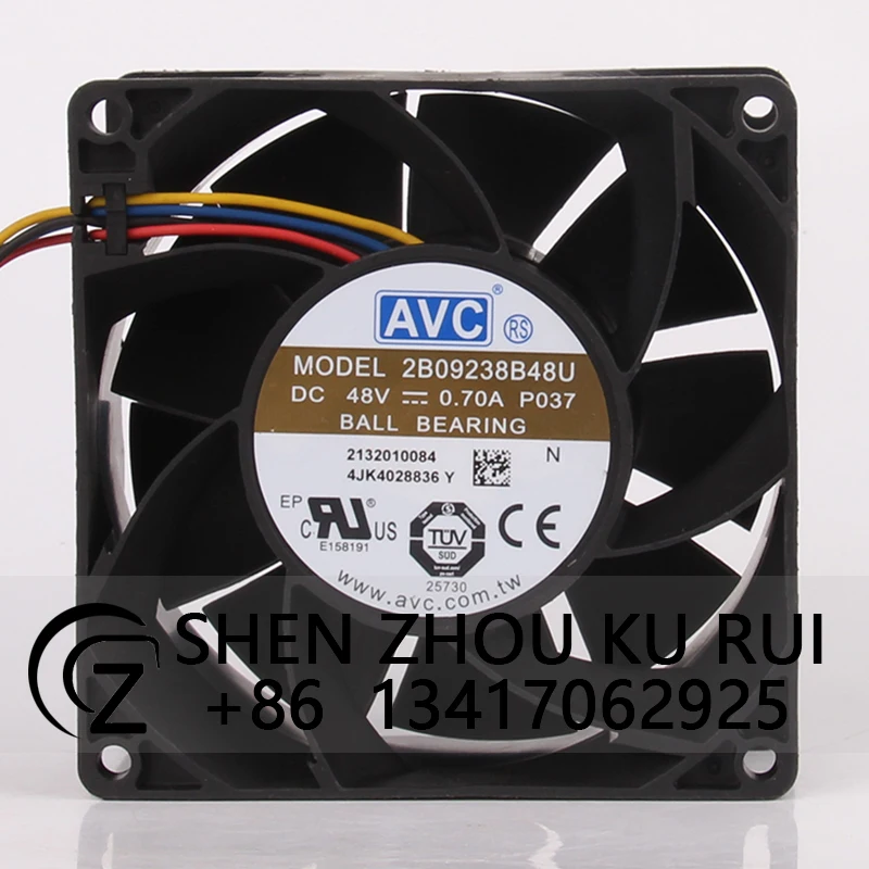 Case Fan Dual Ball Bearing for AVC 2B09238B48U 90*90*38MM 9038 48V 0.70A 9CM PWM Violence Large Airflow Inverter Cooling Fan