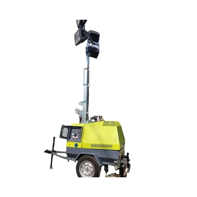 2025 New Mobile Portable Telescopic LED Light Tower with  Generator 5m 7m 9m Manual Remote Control Lighthouse for Outdoor