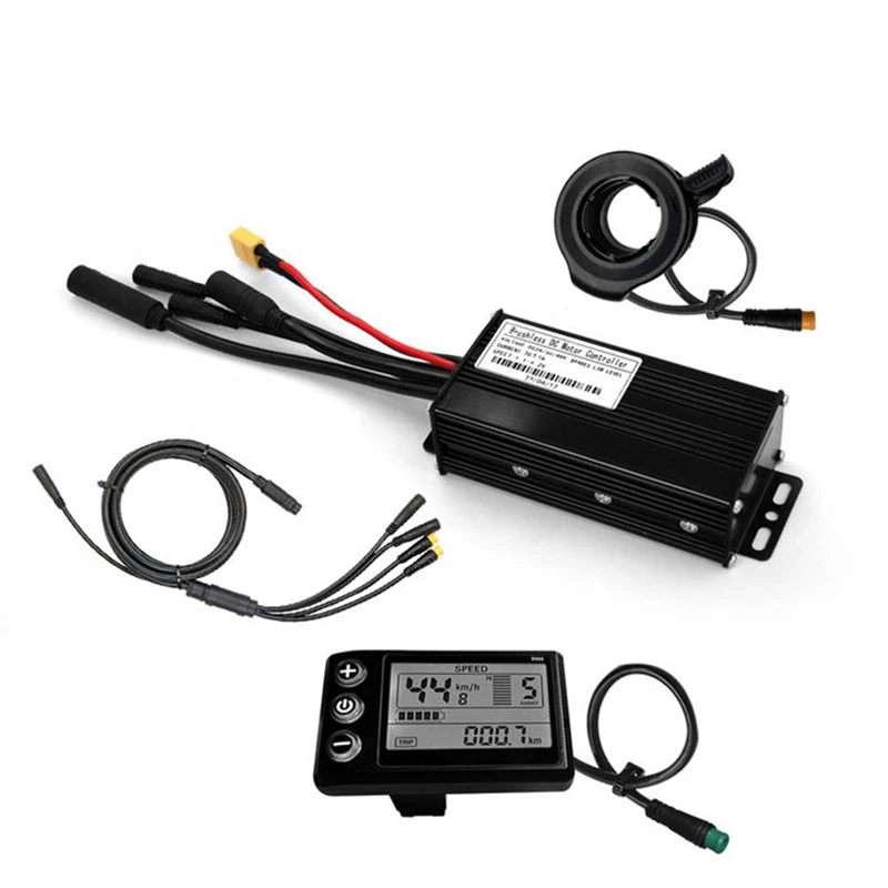 Three Mode Ebike Sine Wave Controller 24V/36V/48V With S866 LCD Display Waterproof Connector