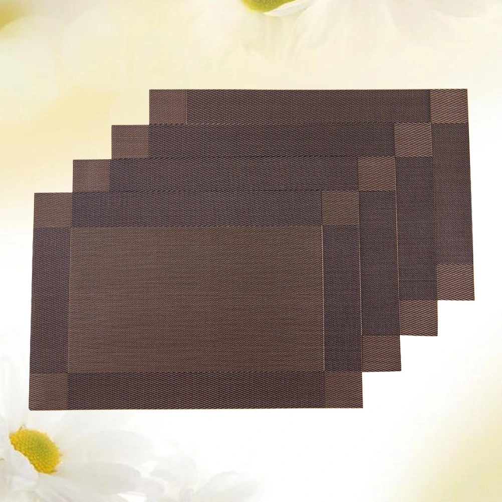 

8pcs PVC Table Mat Simple Thermal Insulation Dining Table Mat for Restaurant Home Hotel Store (Coffee)
