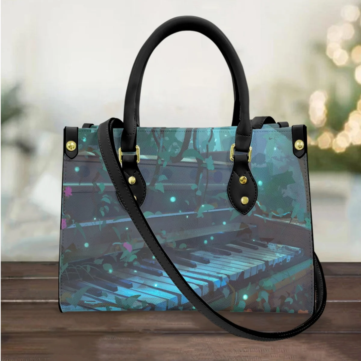 

Vintage Piano Vine Luxury Designer Elegant Ladies Handbag Music Theme Top Handle Shoulder Bag Fashion Trend Messenger Bag Totes