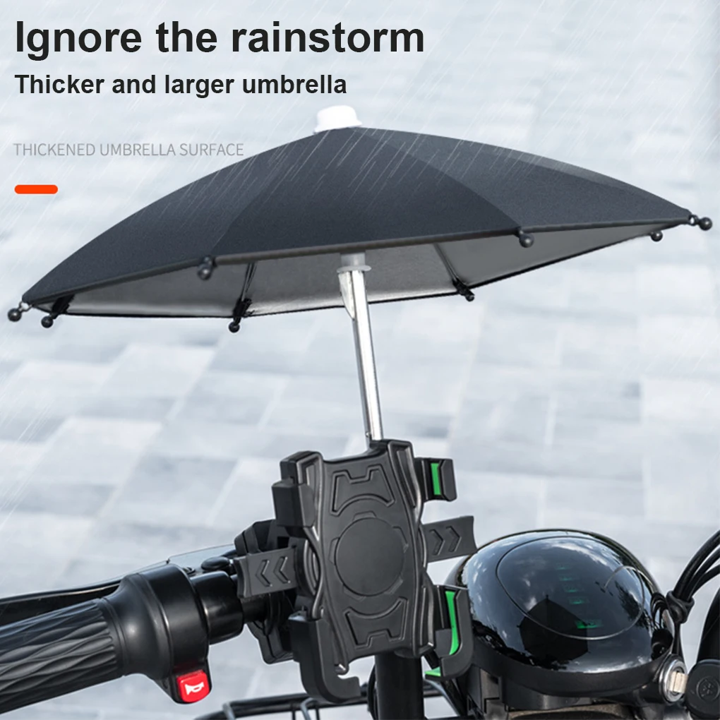 Motorbike Mobile Phone Holder Metal Motorcycle Stand Bicycles Cellphone Support with Umbrella Cycling Handlebar