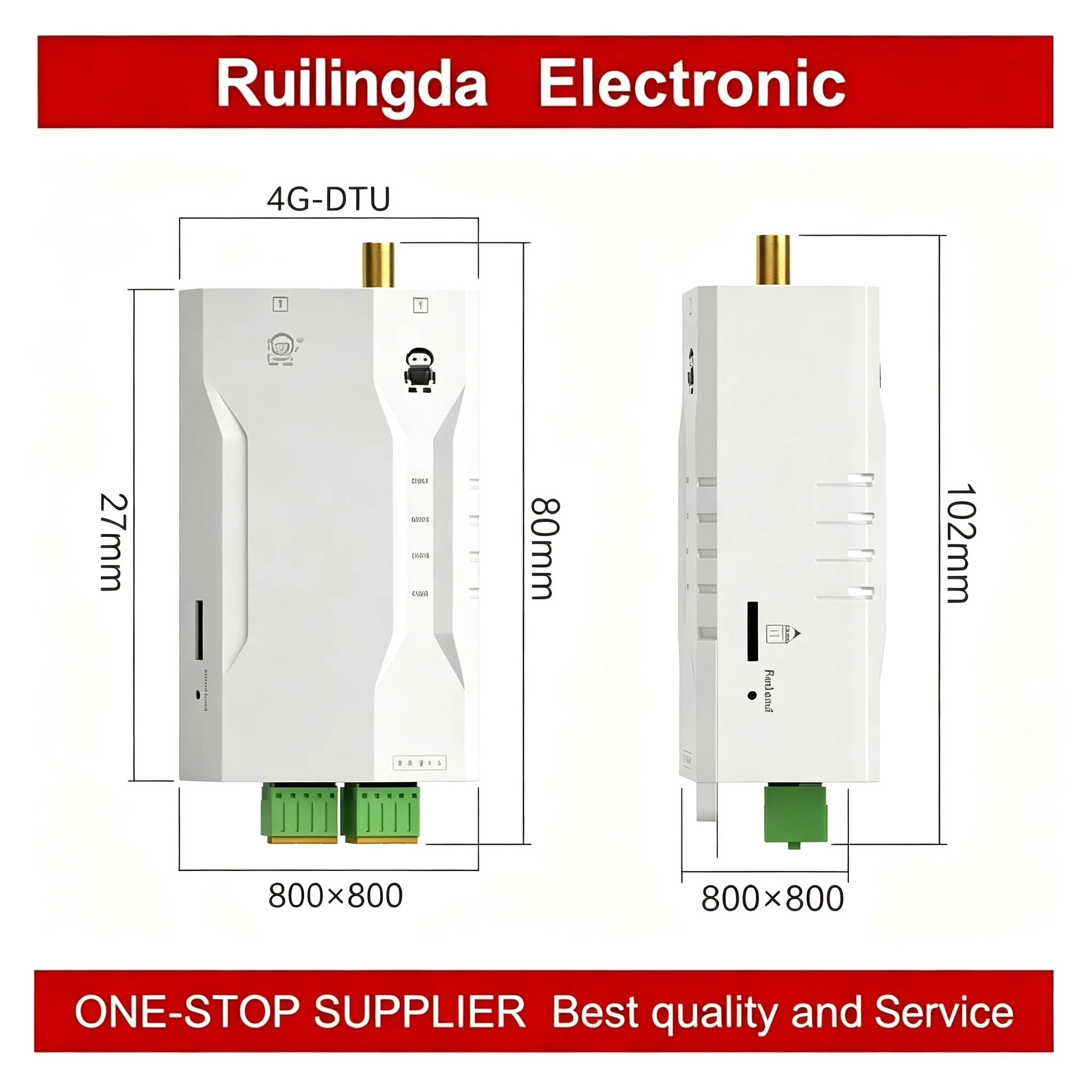 E840-DTU(EC05-485)E    4G Cat1 RS485 Modem Transparent Transmission MQTT Modbus TCP to RTU Small Size 2-Way Socket Link