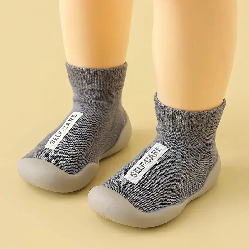 Children First Walkers Floor Rubber Shoes Anti Slip Soft Soles Early Education Shoes Baby Floor Socks Elastic Socks 0-3years