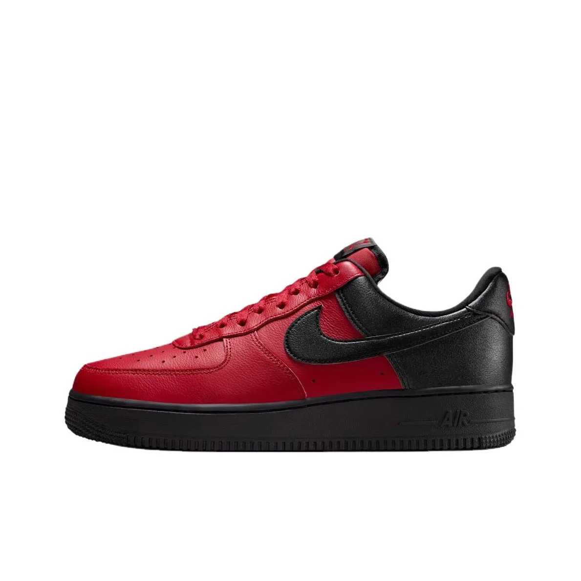 Nike Air Force 1 Chaussures de skateboard respirantes pour hommes Rouge Noir