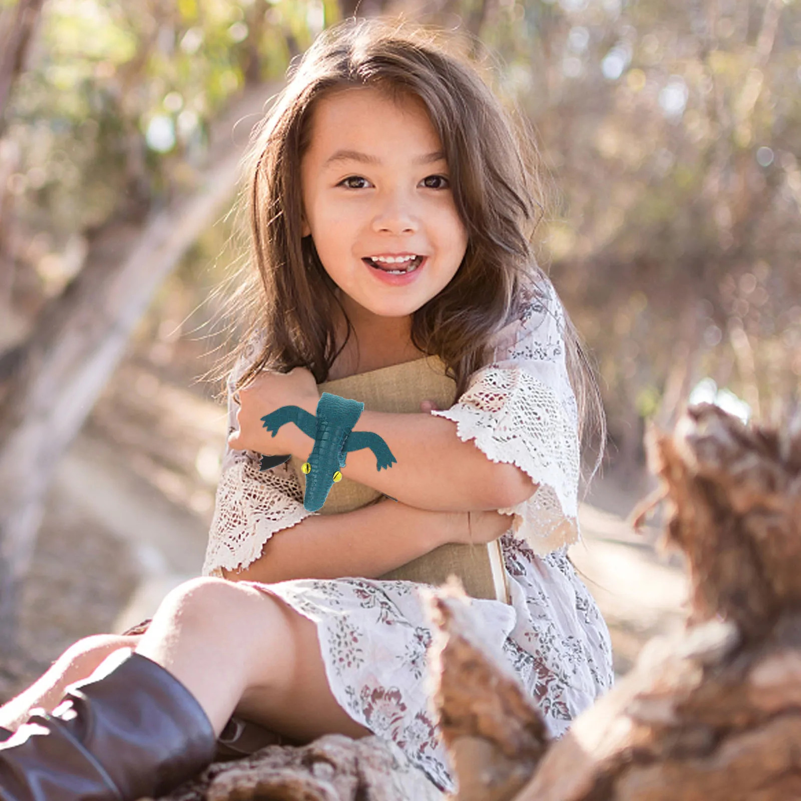 

6 Pcs Simulated Bracelet Animal Halloween Wristband Snap Steel Sheet Bracelets Kids Shaped Bands Titanium Child