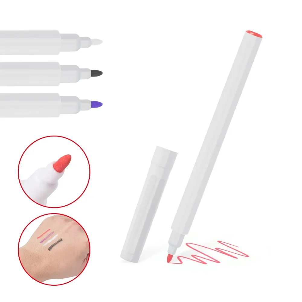 4pcs Skin Marker Eyebrow Pen Position Marking Shape Permanent Microblading Surgical Tip Markers Tattooing White Red Black Blue