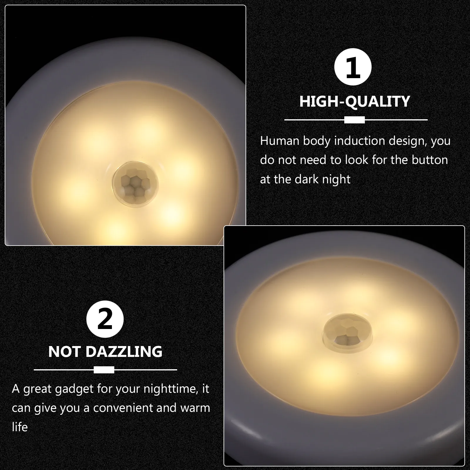 

Battery Powered Human Body Induction Night Light Motion Sensor LED Hallway Closet Bedroom Stair Small Lamp Motion Sensor Lights