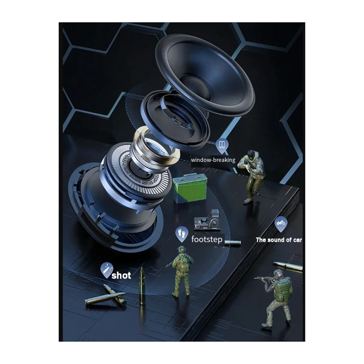 【BAAZ Fast 】M60 Mecha Wireless Bluetooth Headphones Touch Noise Canceling Earbuds HD Stereo Sports Waterproof Gaming HeadphonesB