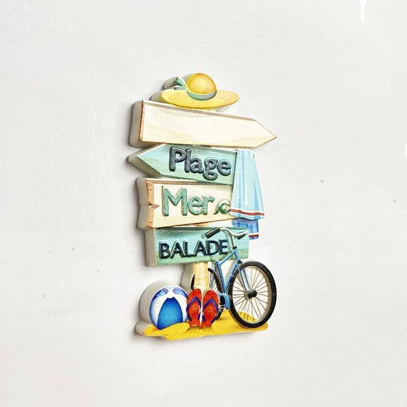 Bali, beach signposts Travel souvenirs Refrigerator stickers 3D 3D decorative supplies Collection Arts and crafts Gifts Building