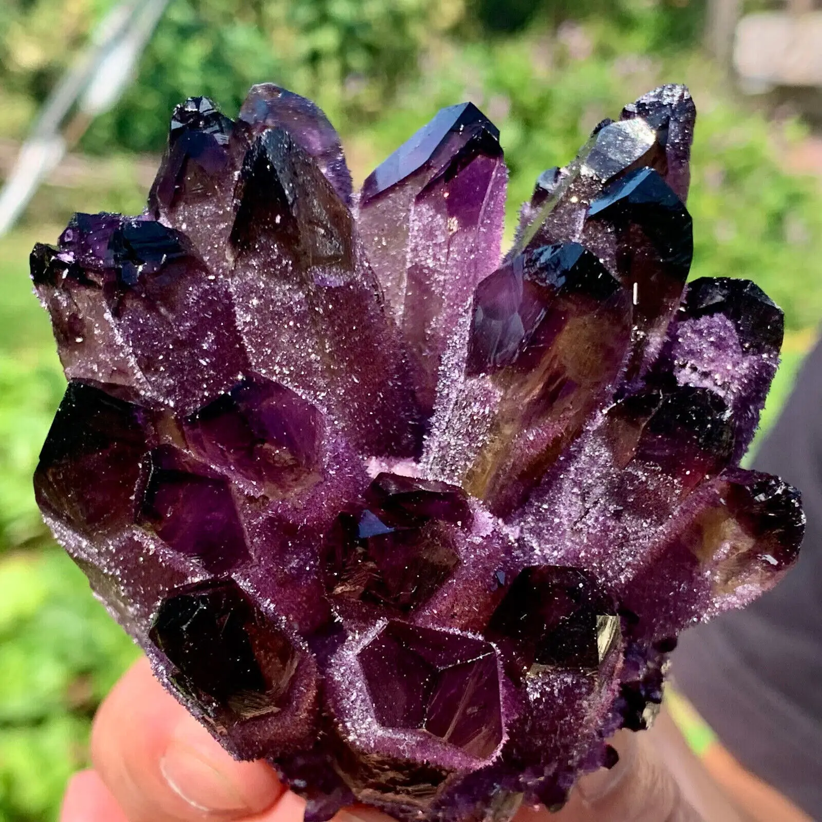 Imagem -02 - Phantom Crystal Cluster Mineral Specimen Novo Roxo Encontrar Quartzo