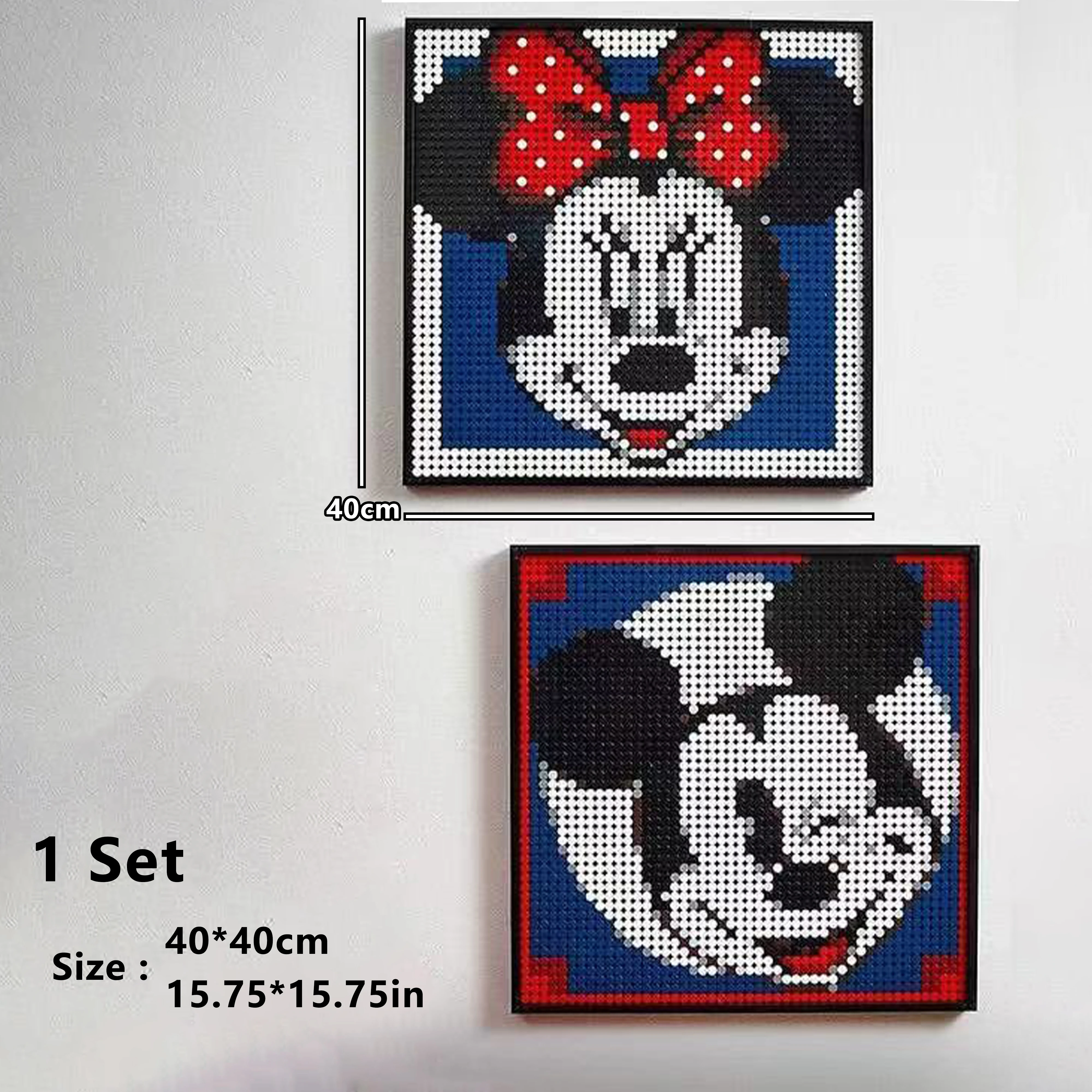 

2658PCS Disney Mickey & Minnie Pixel Art Mosaic Building Blocks Wall Painting Kit 4 Designs Home Decoration Toy Gift