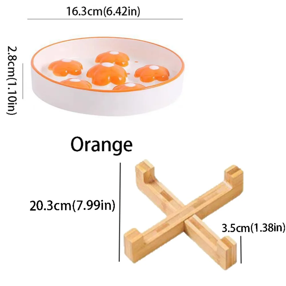 

Raised Design Ceramic Slow Feeder Bowl Hand Painted Easy Clean Puzzle Food Dish Shallow Wide Licking Bowl Healthy Eating