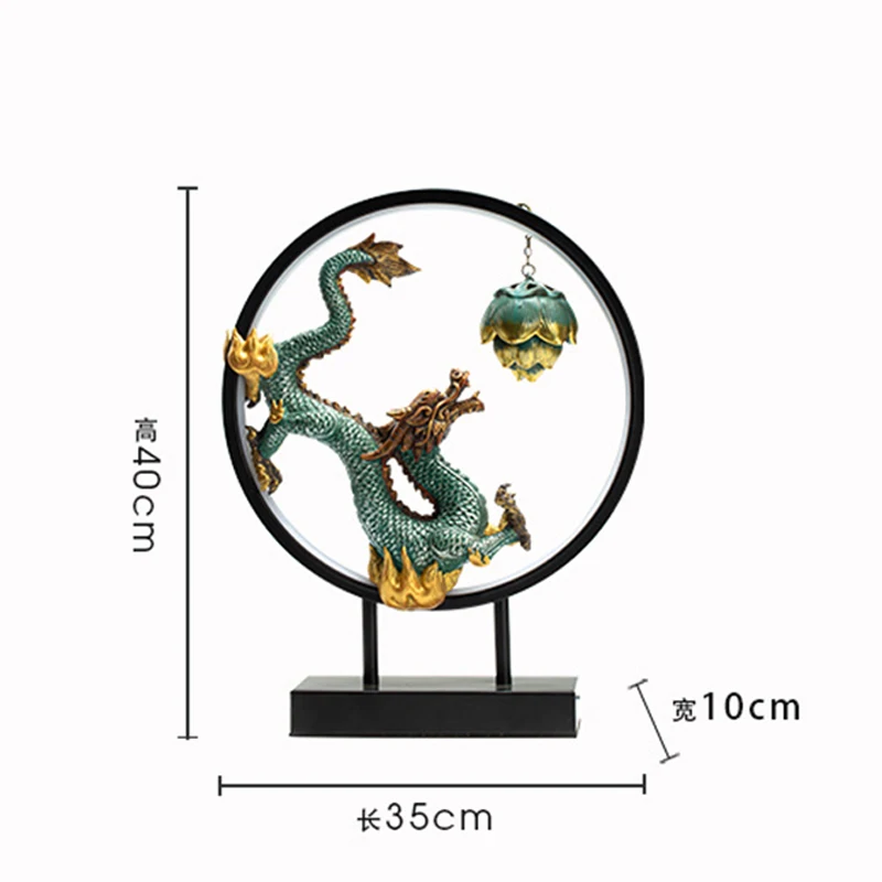 Chinese Zen inspired light ring dragon ornaments attract wealth home living room office ornaments