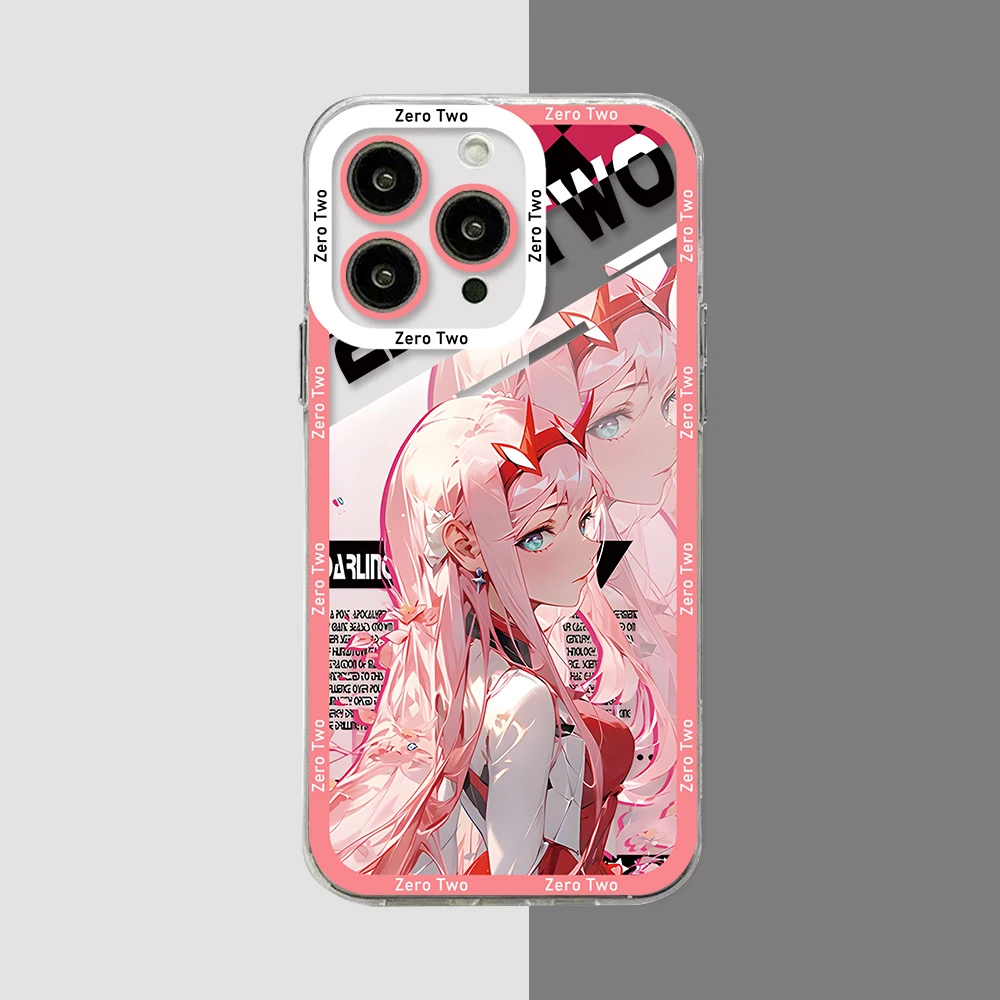 DARLING in the FRANXX ZERO TWO Phone Case per iPhone 15 14 13 12 11 Mini Pro Max X XR XSMax 6S 6 7 8 Plus SE20 Cover trasparente