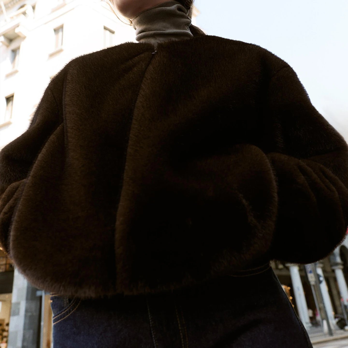 Z Pilot Jaet Mujer Efecto Piel Artificial 2025 Nuevo Sle ort Prendas de Abrigo Largo Sve redondo Ne Cierre de Cremallera