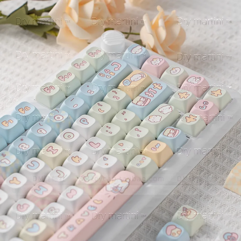 Imagem -06 - Viagem Tema Moc Keycaps Pbt 148 Chaves Grande Conjunto Completo Meninas Bonitos Cereja Gateron Interruptores mx Teclados Mecânicos