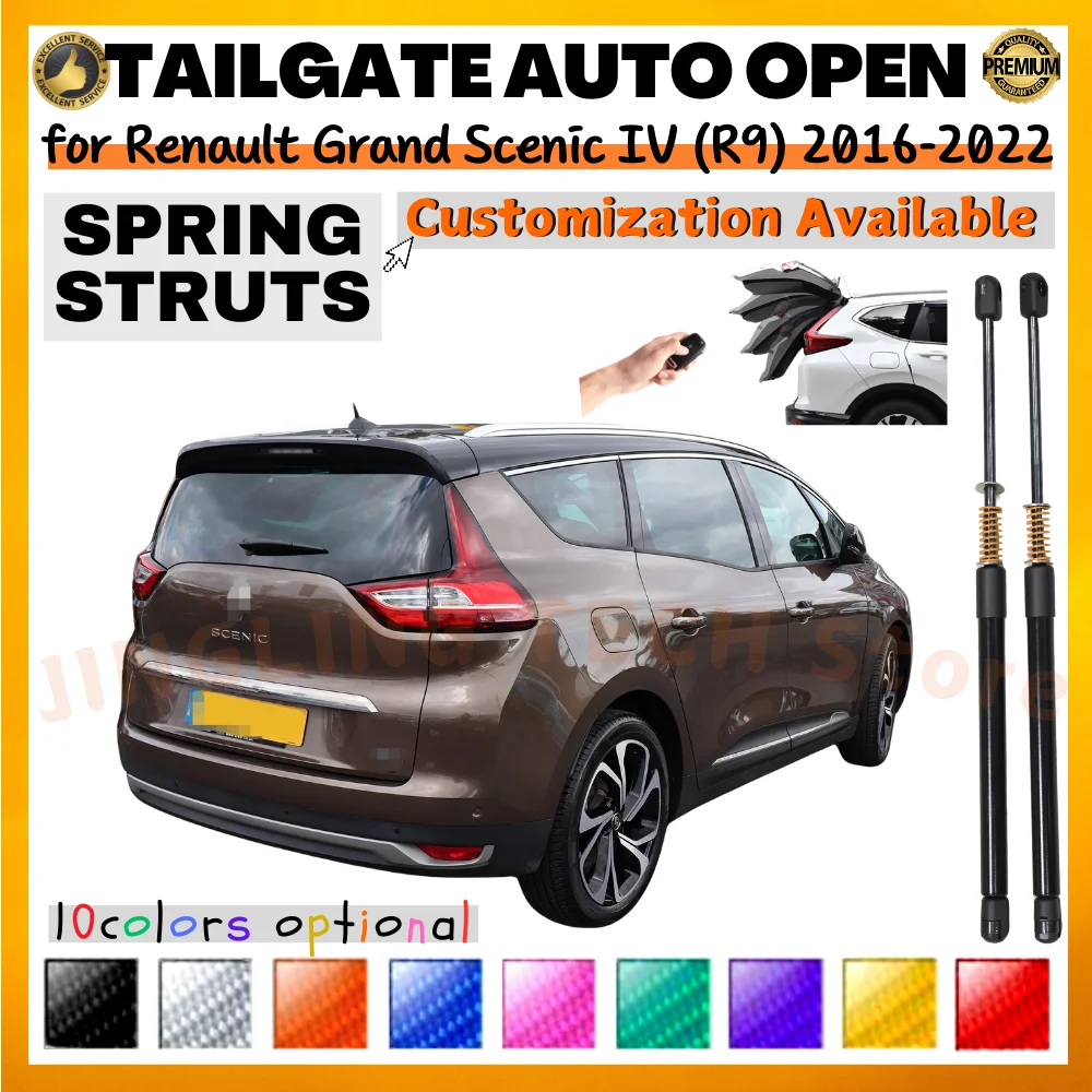Qty(2) Trunk Struts with Spring for Renault Grand Scenic IV (R9) MPV 2016-2022 550mm Rear Tailgate Lift Supports Shock Absorbers