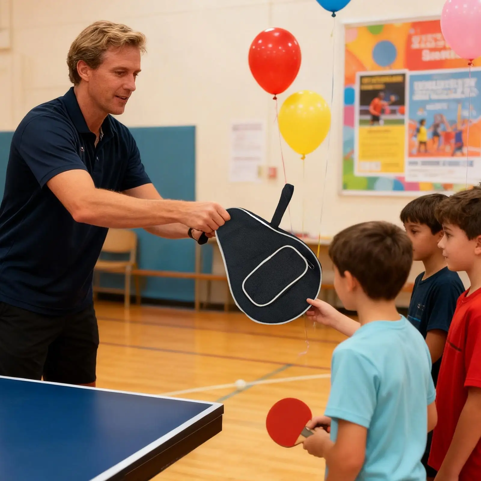 Table Tennis Bag Protective Portable Racket Case Protective Paddle Bag For Adult Kids Sports Game Training Indoor Outdoor Yard