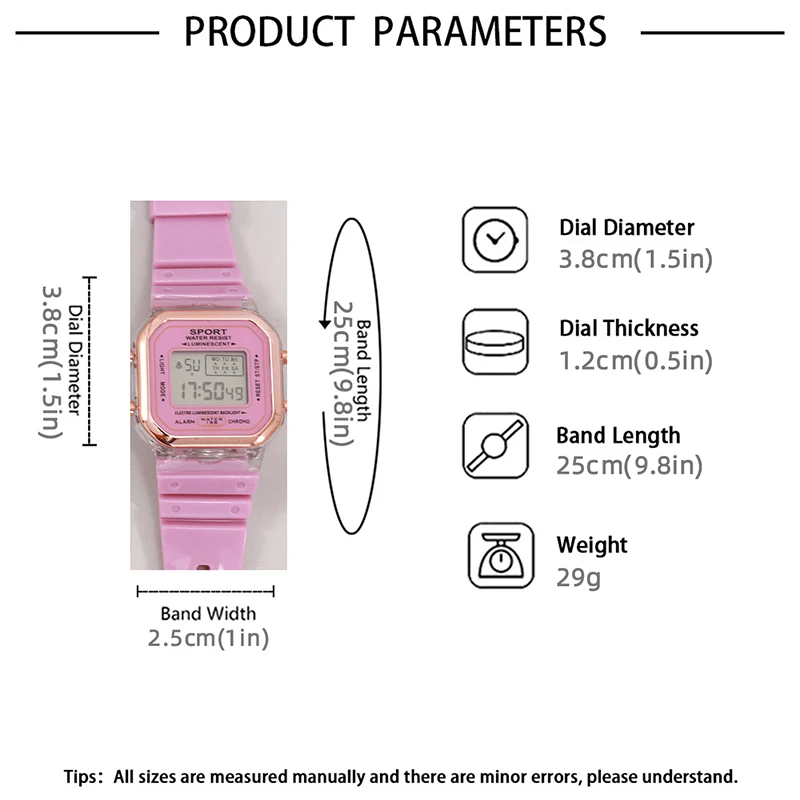 New Fashion Digital Student Transparent Electronic Watch Candy Multicolor LED Women Men Sports Waterproof Watches Clock Gift