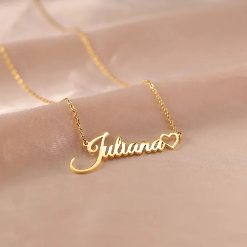 

Custom Stainless Steel Necklace for Women Customized 18K Gold Plated Chain Choker Name Pendant Necklace Personalized Gift Jewelr