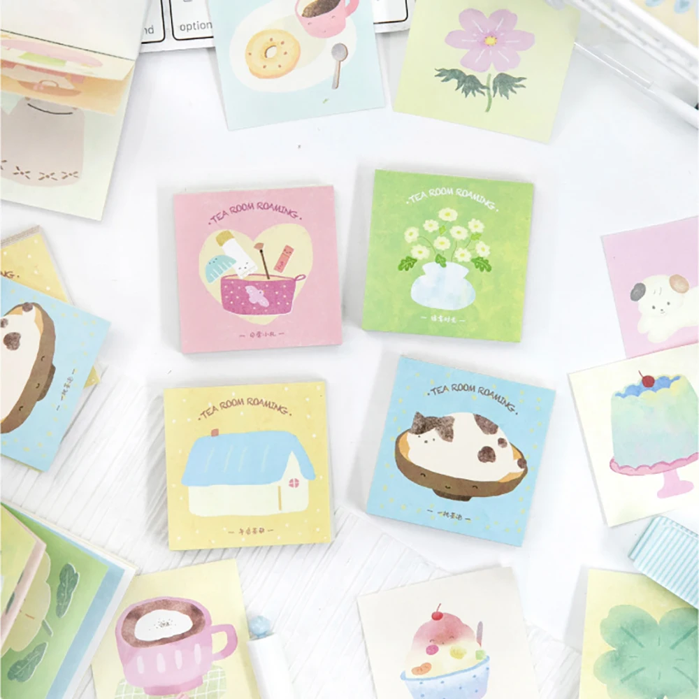 50 sheets Material Book Tea Room Roaming Cute Creative Patterns Handmade Account Diary Primer Memo