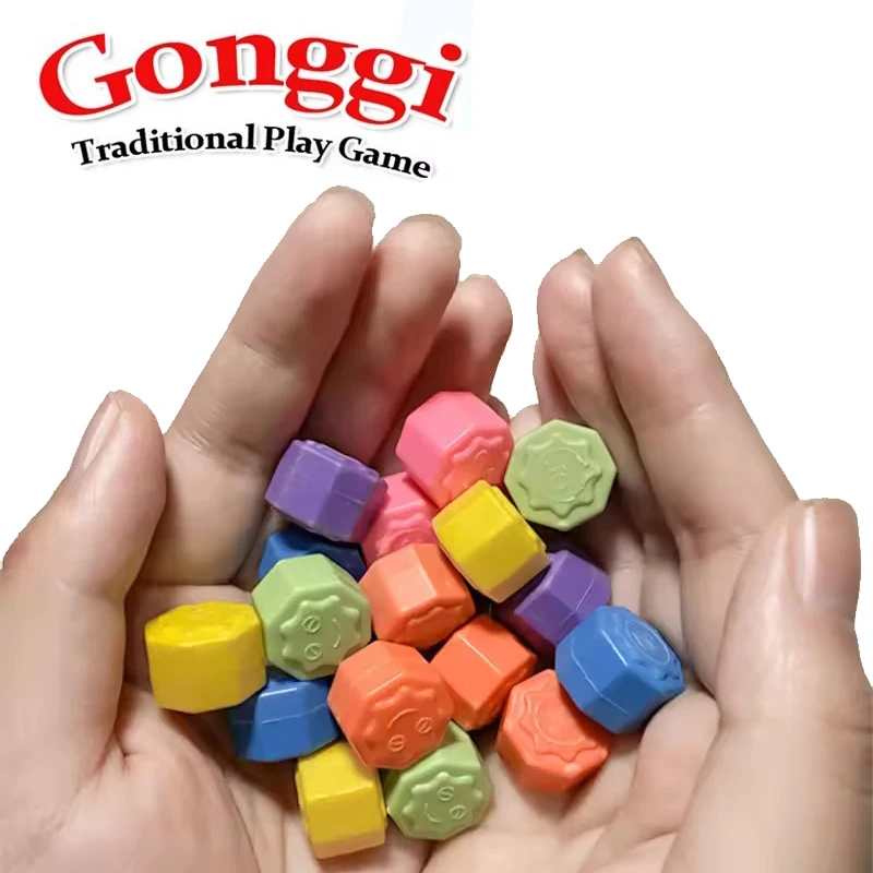 2025 6PCS Gonggi เกาหลีเกมหินชุดแบบดั้งเดิมจับเครื่องมือ Gonggi Gong Gi เกมเกาหลีเกมกระดานแจ็คหิน Pebbles ชุด