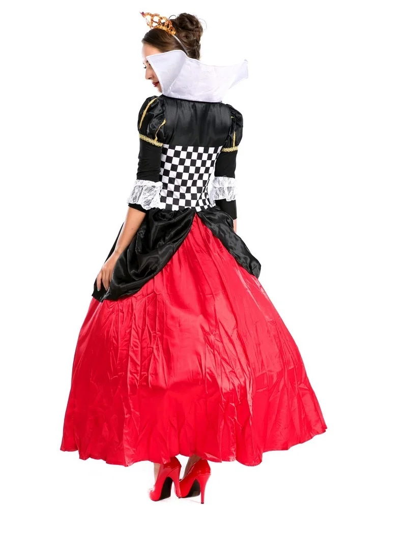 Halloween Queen of Hearts Costume Alice in Wonderland Dress Women Adult Sexy Poker Queen Cosplay Halloween Fancy Dress Plus Size