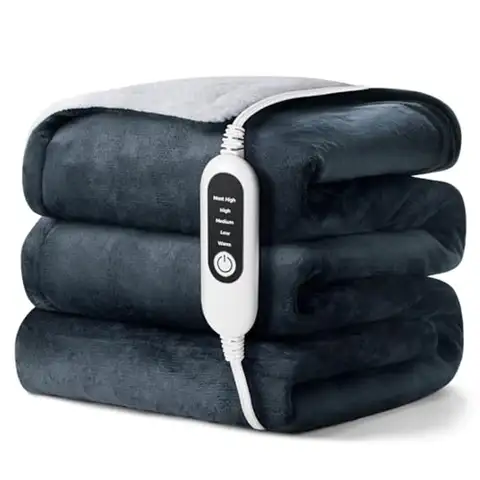 Flannel Electric Heating Blanket 5 Temperature Settings Warm Throw Blanket Washable with ETL Certification for Home Bedroom Use
