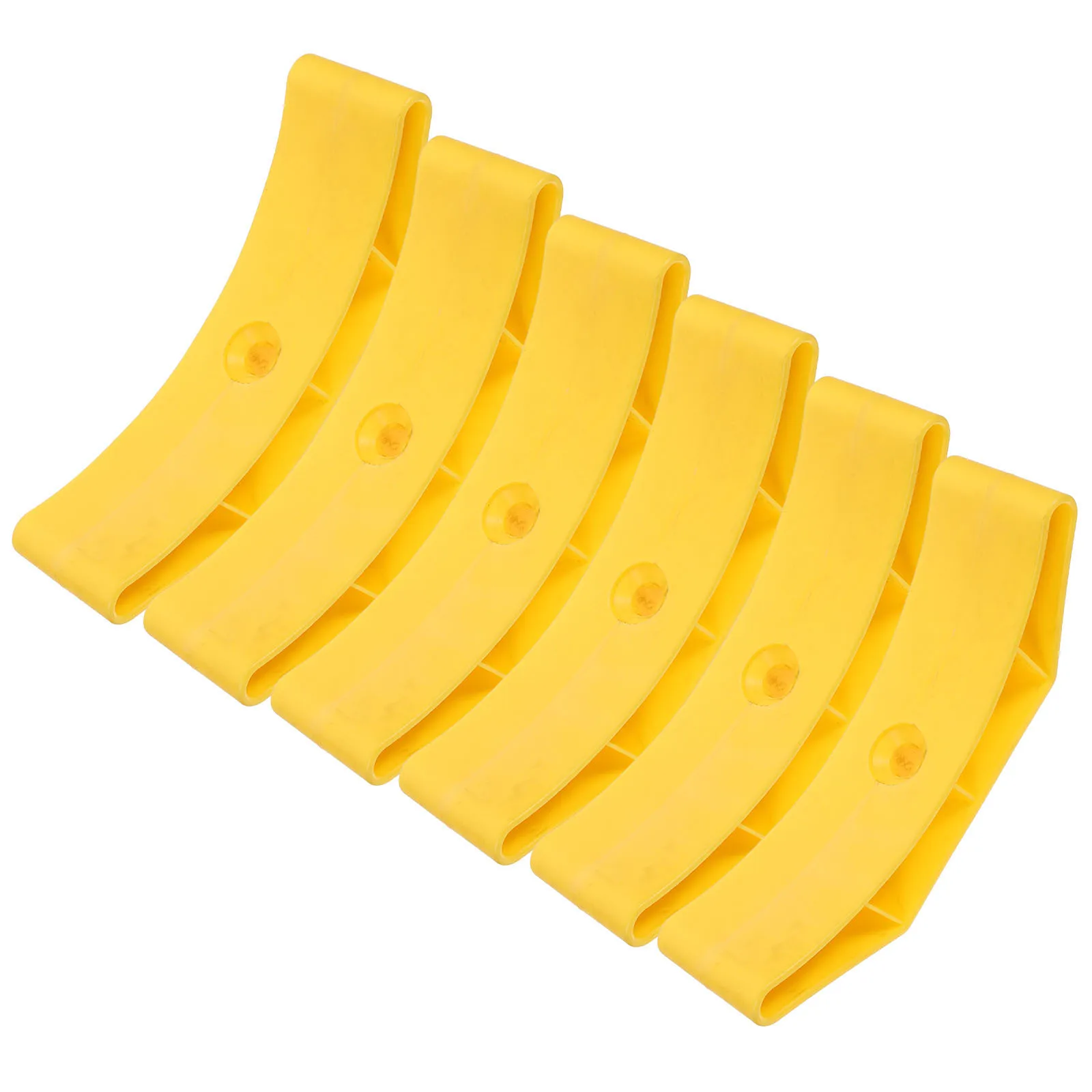 

6 Pcs Dumbbell Tray Crescent Stand Holder Plastic Bracket Organizer Fitness Equipment Accessories Yellow Anti Rolling Dumbbell