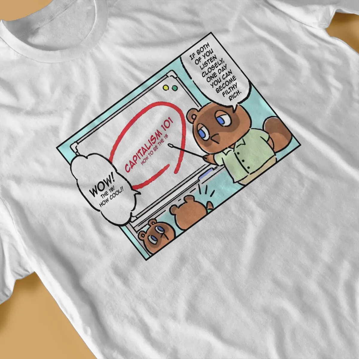 Tom Nook Teaches Life Lessons Animals Crossing T Shirt Alternative Crewneck TShirt Polyester Tops