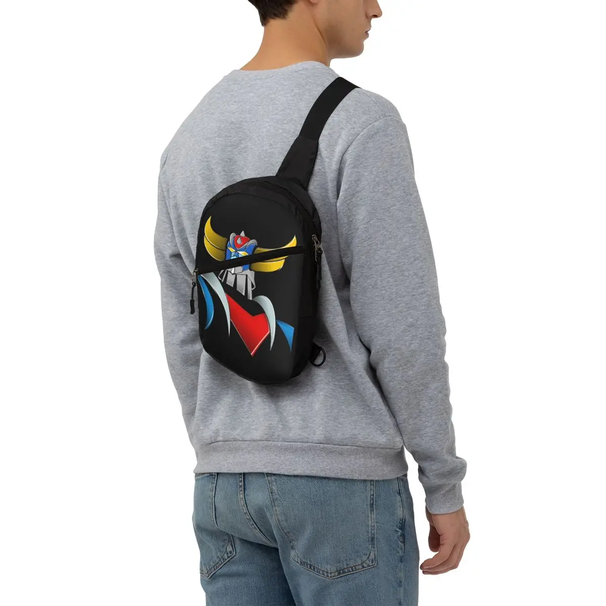 Cool Goldorak Grendizer Sling Bag para homens, ciclismo, acampamento, anime, ufo robô, Goldrake, mochila peito crossbody, mochila ombro