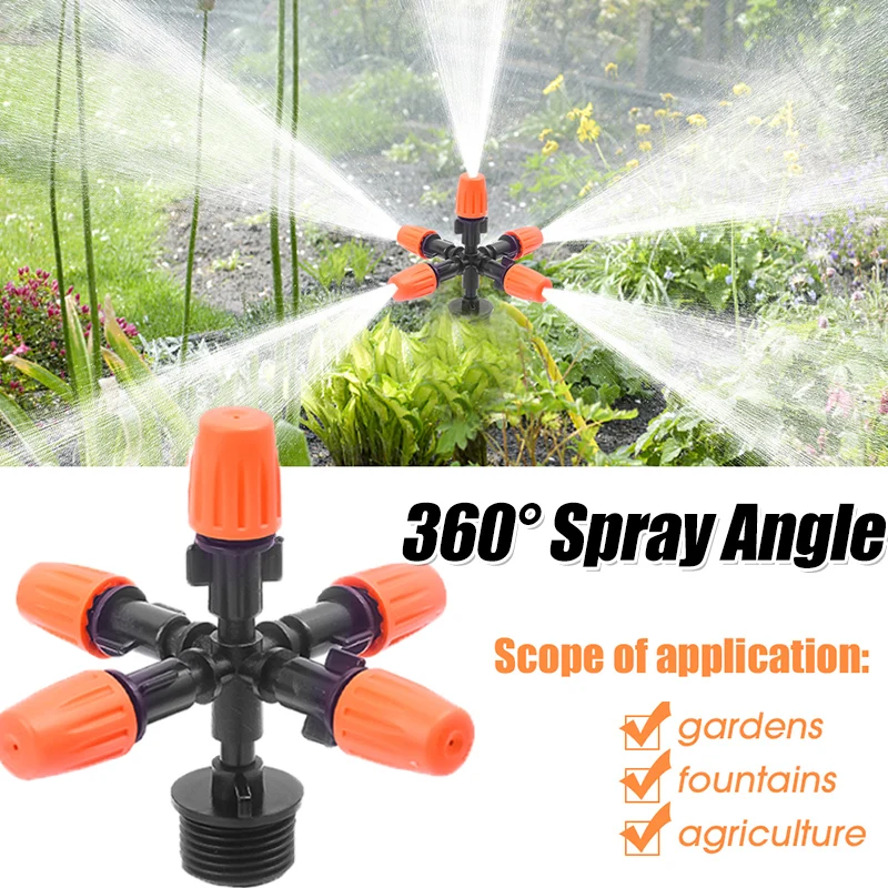 Garden Sprinklers 5 Nozzles Automatic Watering Grass Lawn 360 Degree Circle Rotating Pipe Hose Water Sprinkler Garden Supplies