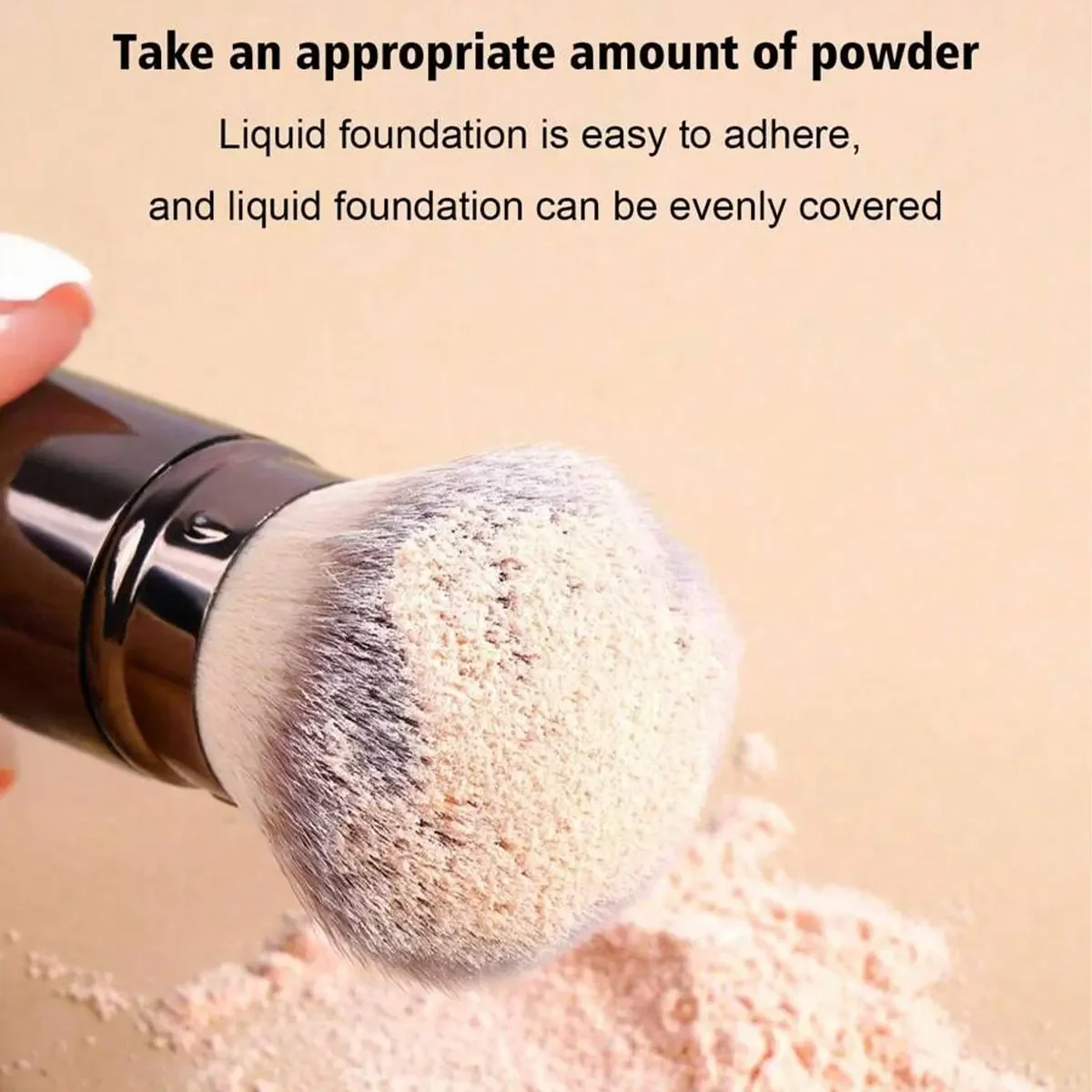 3pcs Makeup Brush Set Includes 2 Retractable Face Brushes + 1 Beauty Sponge Blender, Soft Synthetic Hair Foundation, Blusher, Po