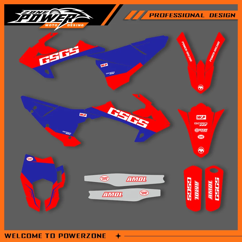 

POWERZONE мотокросс команда графический фон наклейки наборы наклеек для GASGAS 2018 2019 2020 EC 200 250 300 индивидуальный номер 02
